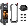 BeisDirect Telaio in alluminio gabbia per Insta360 X5, custodia protettiva per Insta 360 X5 gabbia per conigli in metallo con filettatura da 1/4 , supporto per scarpa fredda, dita pieghevoli, copriobiettivo in