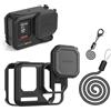 BeisDirect Custodia protettiva in silicone per Insta360 Ace Pro 2, custodia protettiva in silicone + copriobiettivo per fotocamera Insta 360 Ace Pro2, accessori protettivi con cordino (nero)
