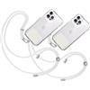 TBOC 2X Cordino Catenella Laccio Strap Porta Cover [Bianco] con Toppa Plastica [Bianco Ice] per Telefono Cellulare Collo - Tracolla Catenina con Cordini da Cellulari Accessori Universale Laccetti