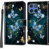 PHINIENLAND Cover per Motorola Moto G67 Power / G57 Power Case PU Pelle Custodia [Kickstand] [Chiusura magnetica] [Slot per Schede], Portafoglio Flip Custodia per Motorola Moto G100 2025 / G100S,Farfalla