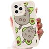 Stradvnaly Cartoon Cover per iPhone 13 6,1, Morbido Custodia con Aesthetic Gatto avocado Disegni per Ragazze, Silicone Antiurto AntiGraffio Protettiva TPU Case,cute