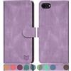SUANPOT Cover per iPhone SE 2022/7/8/SE 2020 4,7 pollici Blocco RFID Portafoglio Slot CarteSupporto Cellulare Magnetica custodia Pelle Sintetica Cover per apple SE 2022 Viola Lilla