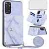 Asuwish Cover per Xiaomi Redmi Note 11S/11 S 4G con Cordino e Pellicola Vetro Temperato Supporto Regolabile Pelle Portacarte Portafoglio Custodia per Note11 Note11S Cellulare Phone Case Blu