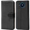 Verco custodia per Nokia 8.3, Case per Nokia 8.3 5G Cover PU Pelle Portafoglio Protettiva, Nero