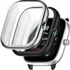 Akancy[2 pezzi] Compatibile con Amazfit GTS 4 Mini, Custodia Protettiva Pellicola Antigraffio Protezione Dello Schermo In Custodia Intera In TPU Protezione Completa - black silver