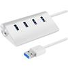 BASIC HOUSE USB Hub 3.0 con 4 porte, ad alta velocità, hub USB, 4 porte USB Daten-Port, USB Hub Splitter (USB 4 Port/Bianco)