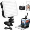 LANAFAY 100 LED Professionale Luce Video, 3000-5500K 3 Modalità di Luce Video, Batterie Integrate da 1200Mah, CRI 90+, Luce Selfie con Clips per Telefono per Video Conferenza per iPhone, iPad, Laptop