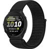 GIOPUEY Nylon Cinturini Compatibile con Garmin Forerunner 170, Traspirante Sport Loop Cinturino in Morbido Nylon Intrecciato, Donne Uomo - Black