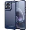 WJXEXRS Cover per Motorola Moto G86 5G, Custodia Spazzolata e Fibra di Carbonio Morbido Silicone TPU Slim Fit, Antiurto, Antigraffio, Antiscivolo, Custodia Motorola Moto G86 5G -Blu