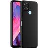 HULLIN Custodia per Telefono in Silicone Colorato, Adatta per Realme 7i / Realme C12 / Realme C15 (6.5) - Nero