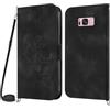Netany Cover per Samsung Galaxy S8 con Cordino, Flip Portafoglio Magnetica Custodia in Pelle, [2 Porta Carte][Chiusura Magnetica],Custodia Libro Antiurto Cover con Laccio per Samsung S8 (Nero)