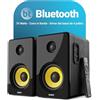 Majority 70W PC Bluetooth | Casse Monitor Studio | Amplificate Attive, Cono Dell'altoparlante Giallo in Kevlar e Cabinet in Legno | Ottico, USB e AUX D40X Audio Bluetooth