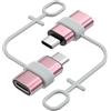 MoKo Adattatore da Lightning a USB C per iPhone Air 17 16 15 PRO Max Plus, iPad PRO/Air, Galaxy S25 S24, 2PZ Adattatore iPhone a USB C Supporto per Ricarica, Non per Auricolari/Audio/OTG, Rosa