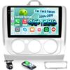 NHOPEEW 4+128G Android Autoradio per Ford Focus 2004-2010 con Wireless Carplay e Android Auto - Schermo incell da 9 pollici Supporto WiFi GPS Comandi al volante + Telecamera di retromarcia, Canbus