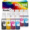 Koala 104 Inchiostro Compatibile con Epson 102 104 Cartucce d'inchiostro per ET-2710 ET-2720 ET-2750 ET-2810 ET-2820 ET-2850 ET-3700 ET-3750 ET-3850 ET-4700 ET-4750 ET-4800 ET-4850 (8 x 70ml)