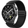 GIOPUEY Cinturini Magnetica Compatibile con Honor Watch 6, Cinturino in Morbido Nylon Intrecciato [Unisex] [Traspirante] - Black