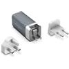 Energizer - Caricatore rapido USB-A e USB-C 65 W - Senza Cavo - 3 Prese Incluse (EU/US/UK) - Argento/Grigio