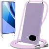 Knrlqim Cover per Google Pixel 10A con Cordino Custodia con Laccio Collana Tracolla Collo Corda Regolabile Liquido Silicone Antiurto AntiGraffio Protettiva Case per Google Pixel 10A 6,3,Viola Lilla