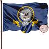 AXJBW Bandiera con emblema della Marina su entrambi i lati, 3 x 5, per esterni, 3 strati, 240D, resistente, bandiera militare degli Stati Uniti 3 x 5, per esterni, occhielli in ottone e 4 file cucite