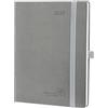 POPRUN Agenda Settimanale 2025 Verticale 22 x 16,5 cm, Copertina Morbida in Pelle Vegana, Planner 2025 con Tag Mensili, Carta Spessa da 100 GSM, Grigio