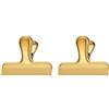 TopHomer 2 clip in metallo a forma di bulldog, piccole mollette per raccoglitori di carta, in acciaio inox, multifunzionali, per lavagne da disegno, immagini, sacchetti per alimenti, colore oro