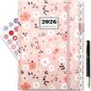 Gumiho Agenda settimanale 2026 da gennaio-dicembre 2026,A5-21,5 × 14,7cm - Agenda Scolastica con Penna,Tasca interna,Schede mensili, Passante per penna - Pelle PU rigida,100g/m²