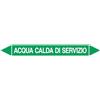 Social Crazy GLOBAL PACCO DA 10 ETICHETTE PER TUBAZIONI - ACQUA CALDA DI SERVIZIO - Etichetta Autoadesiva Resistente (35x6 cm)