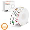 Pristar P15 Nastro per Etichette Natalizie 14mm*40mm - Carta Termica Autoadesiva Compatibile Con Stampante P15 - 130 Etichette/Rotolo, 1 Rotolo - Albero di Natale