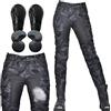 SHUOJIA Pantaloni da Moto da Donna,Jeans da Motociclista Elasticizzati Slim Fit da Donna,Moda Pantaloni in denim mimetico,con rete traspirante e 4X Imbottitura di Protezione (Blue,3XL)