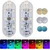 NEOVSUNY 2 Pezzi Luce Notturna per RGB Auto con 6 LEDs, Luci Touch a Led, Senza Fili, Nuovi modelli 2023 7 Colori Regolabile Ricarica diretta USB per Crea un'atmosfera romantica,Illuminazione interna