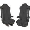 Generisch Coprisedili per Camion IVECO S-Way in Eco-Pelle 1+1 per Coprisedili per Camion Protettivi per Sedile Nero (Sedile Passeggero e Sedile Conducente)