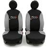 Auto Accessori Lupex Coprisedili Compatibili con 500L (2012 al 2022), Set Anteriori o Completo 13 Pezzi, in Policotone Traspirante MADE IN ITALY (Nero Grigio Chiaro)