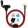 HuaLiSiJi Presa SAE da Pannello 12AWG 25A Connettore SAE O Ring con Fusibile 12V 24V Compatibile con il Caricatore della Batteria del Generatore Solare, per gli Accessori Solari, Moto, Auto (0.3m)