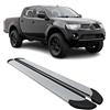 OMAC Sottoporta Laterali Pedane Laterali Compatibili con Mitsubishi L200 DoubleCab 2005-2014 Alu Grigio
