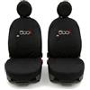 Auto Accessori Lupex Coprisedili Compatibili con 500L (2012 al 2022), Set Anteriori o Completo 13 Pezzi, in Policotone Traspirante MADE IN ITALY (Nero)