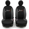 Auto Accessori Lupex Coprisedili Compatibili con 500L (2012 al 2022), Set Anteriori o Completo 13 Pezzi, in Policotone Traspirante MADE IN ITALY (Nero Grigio Scuro)