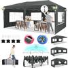 HOTEEL Gazebo 3x6 Esterno Resistente Gazebo da Giardino, 6 Pareti Laterali, 8 Aste Antivento, 4 Sacchi Sabbia, 6 Corde, 12 Picchetti, Protezione UV50+, Facile Montaggio, con Borsa Trasporto, Grigio