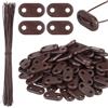 Photect 200 Set Kit di Fissaggio per Frangivista Resistente alle Intemperie 200 Clip di Montaggio 200 Piastra di Montaggio Fascette per Recinzione Paravista per Giardino Protezione Privacy(Marrone)
