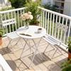 Grand patio Set Bistrot, 1 Tavolo e 2 Sedie, Ripiegabile, Set da Balcone, Struttura in Metallo, Vari Colori,salvaspazio, Set arredo Giardino per Balcone, Esterno (Bianca)