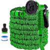 QSZTJJ Tubo Irrigazione Estensibile,Tubo Estensibile da Giardino con 7 Funzioni per Lavaggio A Tenuta Stagna,Tubo Flessibile da Giardino per Giardinaggio, Lavaggio Auto, Pulizia (50FT(15m),Green)