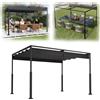 VA-Cerulean Pergola in metallo con tetto scorrevole, 3 x 4 m, gazebo stabile per terrazza, protezione solare, gazebo da giardino autoportante con robuste colonne in metallo per giardini, nero