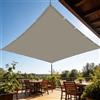 WCHENHUI Vela Parasole 180 x 200 cm Protezione Raggi UV Tenda a Vela Giardino Tendalino Occhielli e Corda per Balcone Patio Giardino Esterno Terrazza, Carport, Tortora