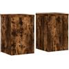 vidaXL Supporti per Piante 2 pz Rovere 25x25x35 cm Legno Multistrato, Supporto per Fiori, Porta Fiori, Supporto per Piante da Interno, Porta Piante