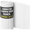 OWIJI Arella in PVC Canniccio Frangivista Bianco 100x300 Cm Listelli Bifacciali Doppio Schermo Privacy Ovale Plastica Privacy Giardino Terrazzo Balcone Copertura Resistente