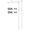 Andchi 2-Pack asta della bandiera per Garden Flagpole Flagpole staffa di montaggio - Robusto, facile da montare, Incl. Morsetto di montaggio e accessori (bianco)
