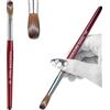 PCAORLEORS Pennello per nail art in acrilico Kolinsky, manico in legno rosso per smalto e pennello per gel Plat per applicazione acrilica