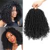 MLETULIPS Yanky Twist Crochet Hair Pre-Twisted Bohemian Passione Twist Hair Curly Crochet Braids Mini Spring Twist Braiding Hair Extensions for Women (1B, 12 inch (pack of 8))