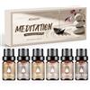 AESHORY Oli Essenziali per Diffusori Meditazione 6x10ml, Olio Essenziale Naturali Profumate per Aromaterapia Candele Fai Da Te, Massaggio Rilassante, Yoga, SPA, Bagno, Profumo Casa