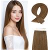 MY-LADY Extension Capelli Veri Biadesivo 10pz Marrone cioccolato 40 cm Extension Biadesive Capelli Veri Umani Lisci 100% Remy Skin Weft Tape In Hair Extensions Invisibile Corti (15g, 1.5g/pz, #04)