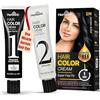 Herbishh Crema Colorante per Capelli Herbishh Rapid Infusion 1N Nero Naturale 60 ml - Tintura Permanente Senza Ammoniaca per Copertura dei Capelli Grigi, Applicazione in Un Minuto con Applicatore a Pettine